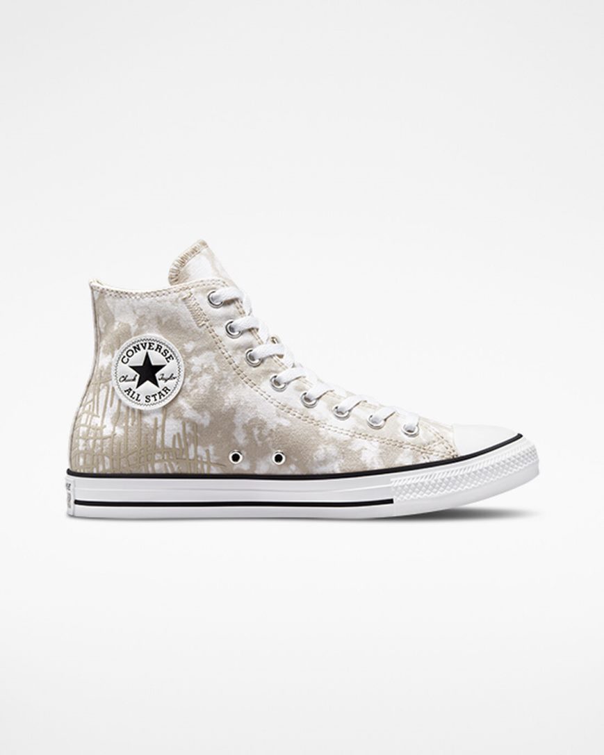 Tenisi Inalti Dama Converse Chuck Taylor All Star Dip Dye Gri Albi Negrii | RO EIX13J142